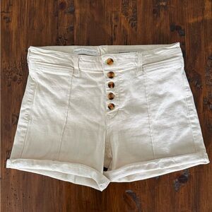 Pilcro and the Letterpress High Waist Cream Shorts